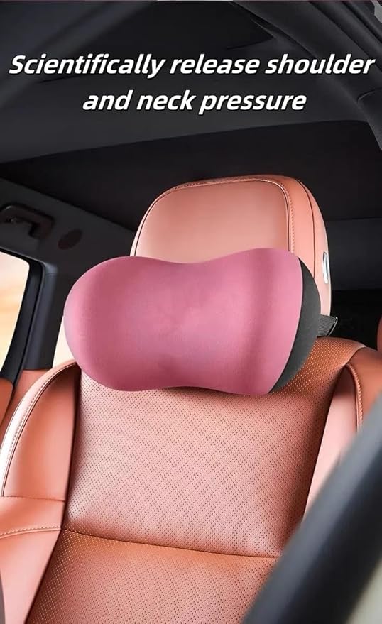 Cute Bunny Car Seat Cushion Set - Lumbar Support Pillow & Neck Pillow for Women Drivers, Ergonomic Back Comfort for Long Drives, Adorable Rabbit Design Car Accessories (Gray)