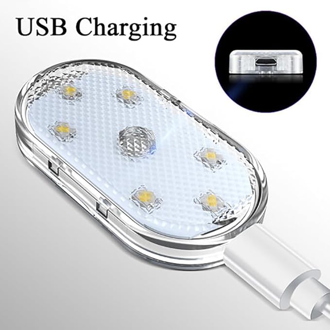Car Interior Lighting, LED Reading Light, 7 Color Switches, USB Charging Touch Switch Wireless Portable Mini Ambient Light【2Pcs/Pack】