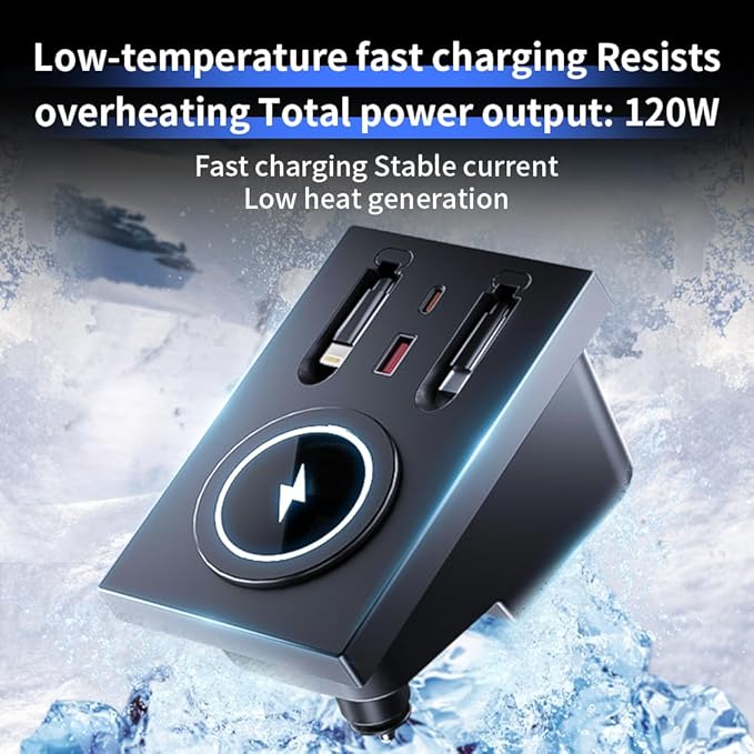 Car USB Hub Docking Station for Volvo XC60 XC90 S90 V90 S60 V60 Type-C Fast Charger Auto Interior Centre Console Accessories Cigarette Lighter Decoration Phone Wireless Charging Adapter