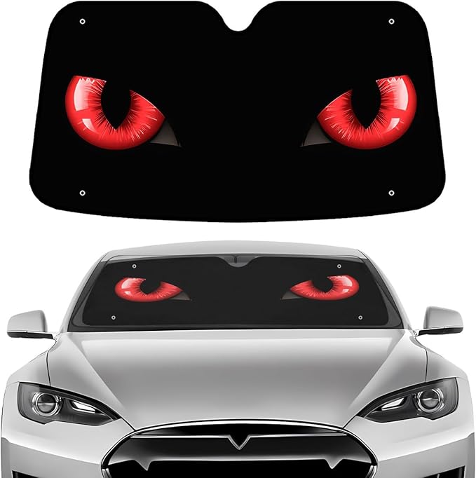 GENANY Devil Eye Windshield Sun Shade for Electric Vehicle (59x37 Inches), Sun Shade Windshield, Shades for Front Windows, Sunshade for Car Windshield, Car Decor