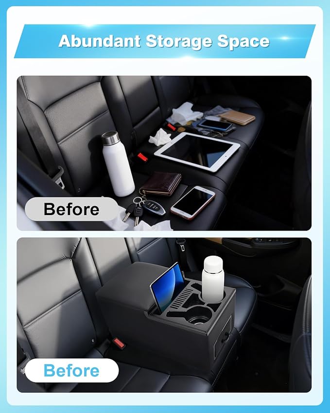 Center Console, Universal Bench Seat Center Console ， Front Seat Car Organizer, Center Console for Truck & Minivan & Car& SUV Cab Front Seat Storage Box (Regular)