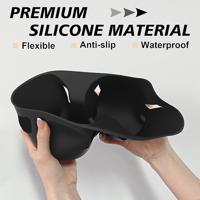 Muslogy Center Console Cup Holder Inserts Compatible with 2026 Hyundai Palisade Accessories Middle Console Drink Holder Silicone Liner Organizer Non-Slip Drink Stopper