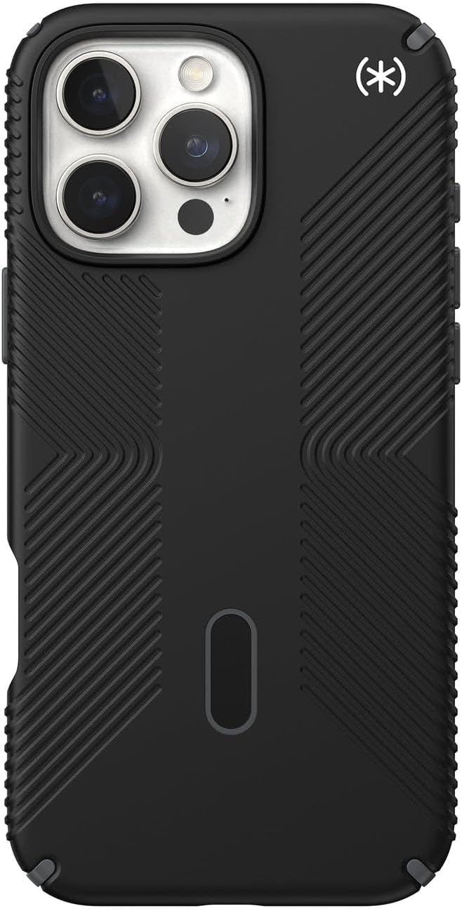 Speck Presidio 2 Grip iPhone 16 Pro Max Case - MagSafe and ClickLock - Slim Black/Slate Phone Case