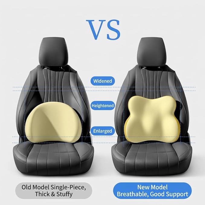 Car Headrest Pillow & Lumbar for Audi A4 Q3 A6 C5 A4 B8 A3 8P Q2 Q5 A1 A3 A5 A6 A7 A8 Q7 Q5L Sq5 Rs Q3 A4 B6, Car Seat Neck Pillow Back Support, Breathable All-Season Seat Cushions, 2PCS
