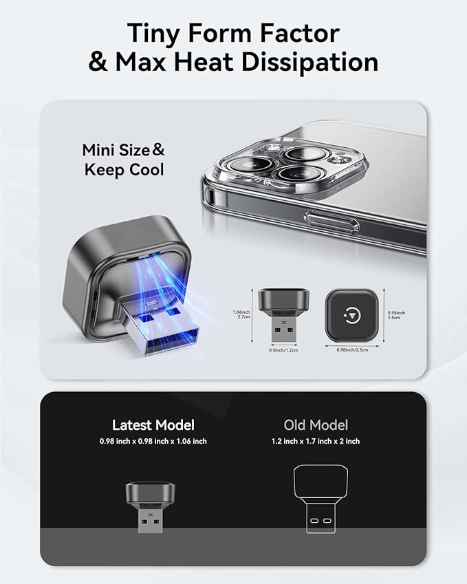 Spedal 2026 2-in-1 Wireless CarPlay & Android Auto Adapter, Ultra Mini Dongle Converts Wired to Wireless, WiFi 6 & Bluetooth 5.4, Plug & Play Stick for Cars with Factory Wired System, Low Latency