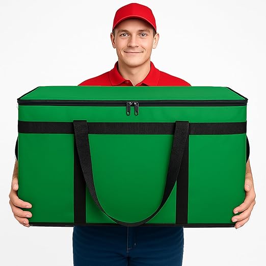 Bodaon Large 3-Pack Insulated Food Delivery Bag with hard bottom, XXXL Catering/Pizza Cooler Bags, Rideshare Delivery Bag, Thermal Cold/Hot Styrofoam Carrier for Travel/Shopping/Car