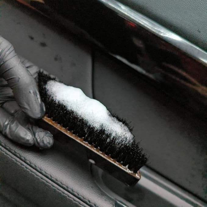 CARPRO Leather Brush - Cleaning Brush for Car Interior Upholstery, Leather Seats, Furniture, Couch, Sneakers, Boots, Bags & More [Works on Natural, Synthetic, Vinyl, Fabric] - (1 Pack)