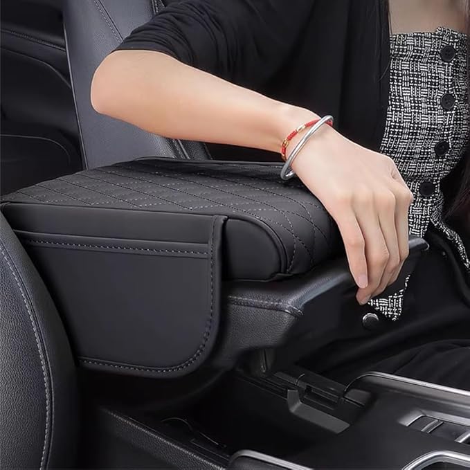 Car Armrest Pad for Lexus GX J150 J120 GX 460 400 GX OR Leather Armrest Box Mat Center Console Cushion Pad Universal Armrest Seat Box Cover Protector,Grey, normal, Gray