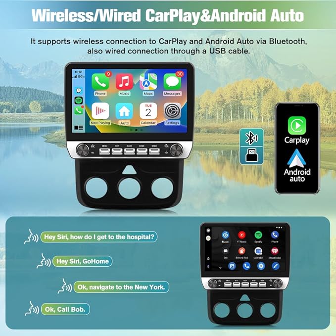 Car Radio Stereo Upgrade for Dodge RAM 1500/2500/3500 2013-2018 X (9.9“)