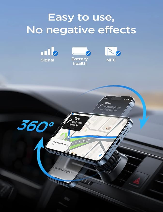 LISEN Fits MagSafe Car Mount Car Phone Holder,Strong Magnetic Phone Holder for Car Magsafe, Dashboard Vent iPhone 16 Car Mount Holder Car Accessories for iPhone 16 15 14 13 12 Pro Max,Purple