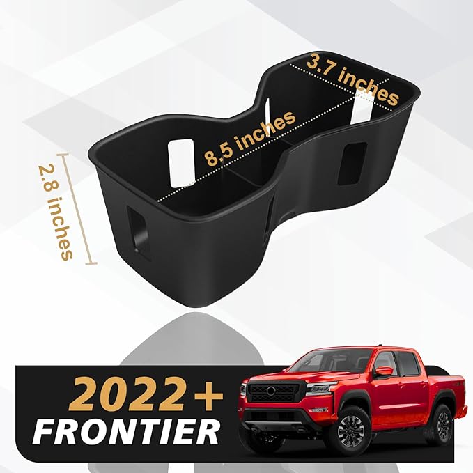 Muslogy Center Console Cup Holder Inserts Compatible with 2022-2025 2026 Nissan Frontier Accessories Middle Console Armrest Front Drink Stopper Non-Slip Organizer Drink Cup Holder Organizer