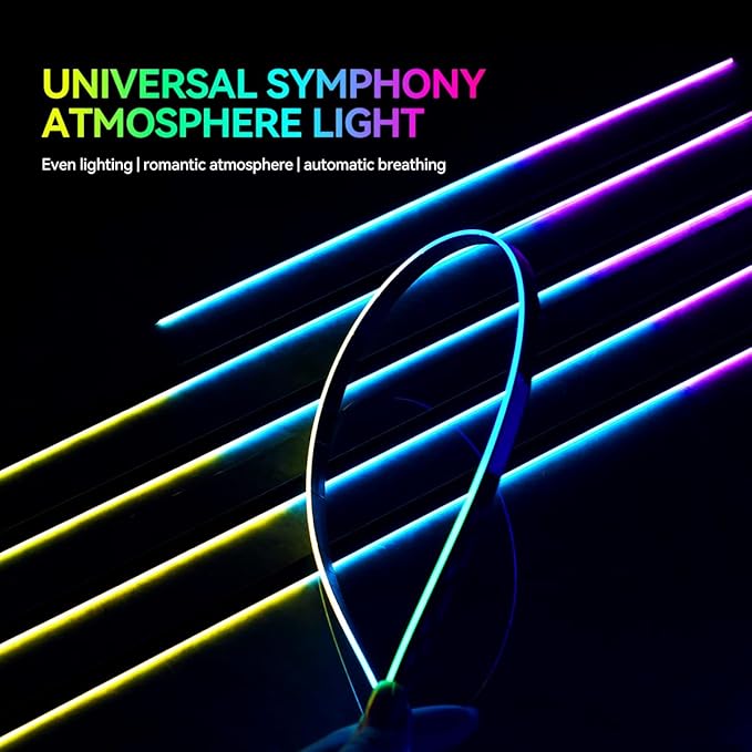 Dreamcolor Acrylic Interior Car LED Strip Lights, Car Ambient Lighting Kit with APP Control, Decorative Lights with Dynamic Chasing Sync to Music, RGB Neon Lighting (10 in 1)