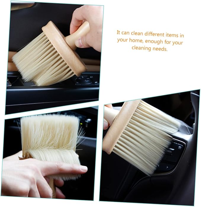 Healifty 5pcs Wooden Handle Dust Brush Car Air Vent Cleaner Electric Duster Detailing Tool Kit