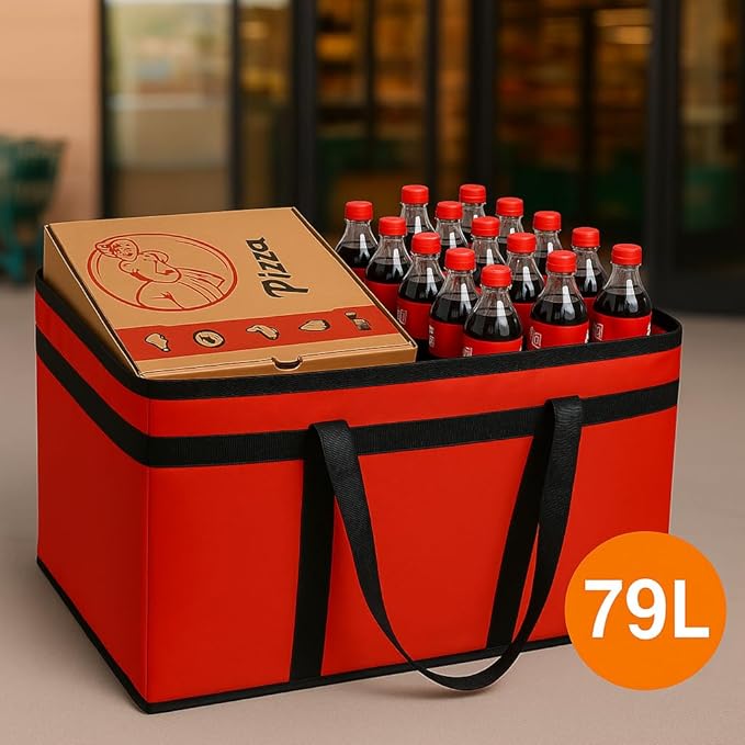 musbus 5 PACK RED extra large XXXL Insulated Food Delivery Bag Cooler Bags Keep Food Warm Catering Therma for doordash Catering Cooler Bags Keep Food Warm Catering Therma Catering Shopper hot XXXL