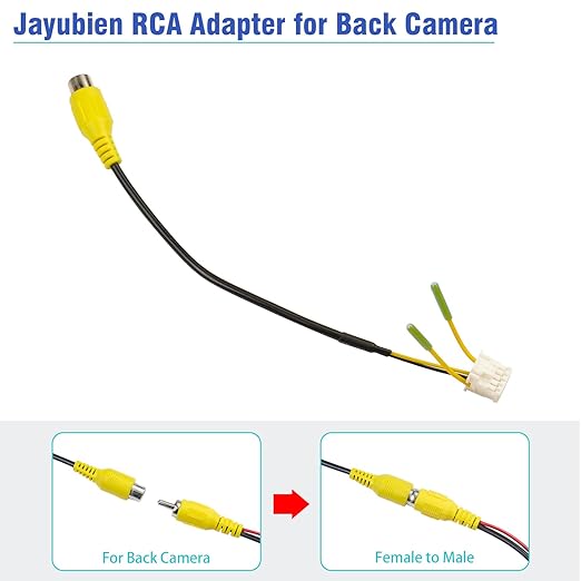 10Pin RCA Wiring Harness Connector for Android Car Stereo Radio Backup Camera RCA Video Input Adapter Replacement Cable, USJY37