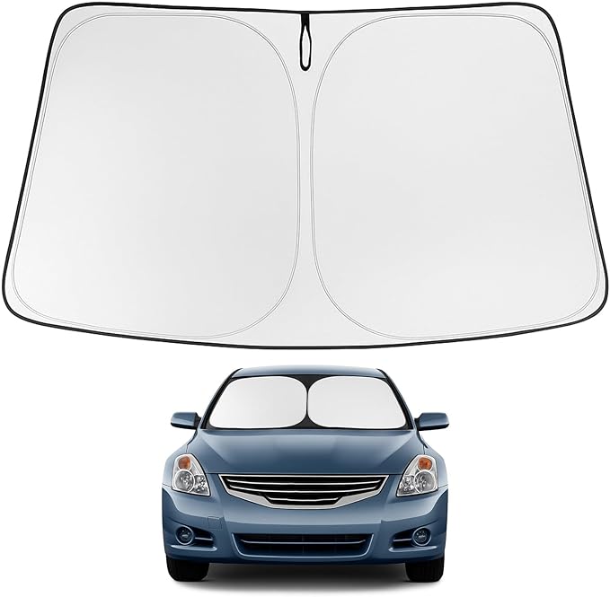 Proadsy 2026 Upgrade Windshield Sun Shade Custom Fit 2007-2012 Nissan Altima Foldable Front Sunshade Protector Sun Visor Blocks UV Rays Keep Car Cooler