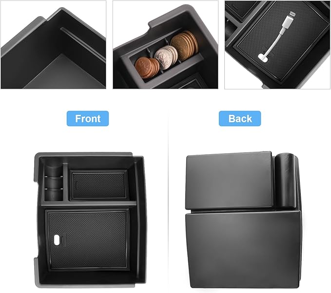 2024 2025 2026 Tacoma Center Console Organizer for Toyota Tacoma (SR5/TRD Off-Road/TRD Sport/TRD Pro/Limited/Trailhunter), Durable ABS Plastic Armrest Tray Insert 2025 2026 Tacoma Accessories