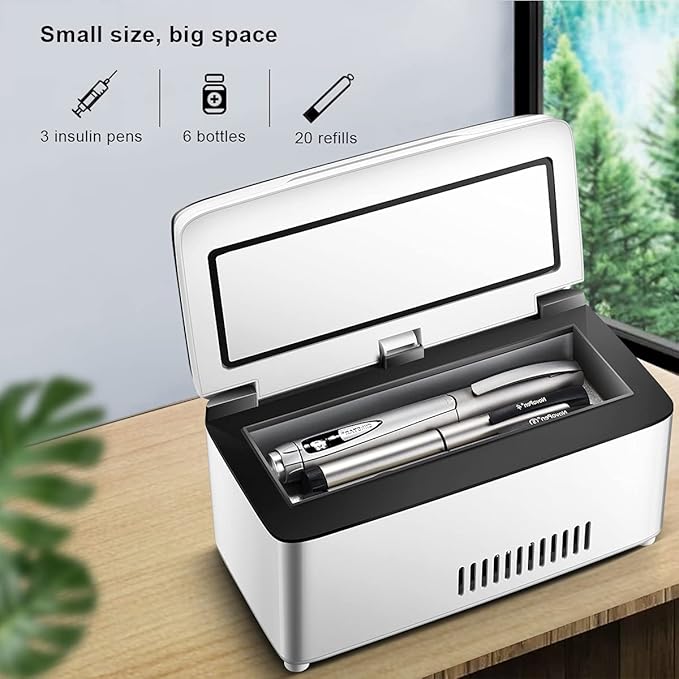 Nother Insulin Cooler Case USB Mini Medicine Refrigerator Portable Insulin Cooler Box Car Small Cold Boxes, battery&bag, Mini Drug Constant Temperature Refrigerator(mini size)