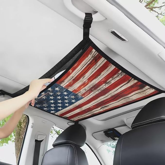American Flag Car Roof Storage Bag Car Storage Bag Organizer All Car Storage Organizers Vehicle Passenger Seat Organization and Storage for Travel