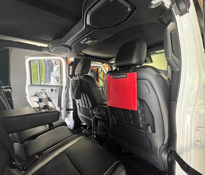 SPIDERWEBSHADE Seatback Sac - Backseat Car Storage Organizer - Large Mesh Pocket for Organizing Snacks, Toys, Tablets, Phones, Car Travel Accessories - Universal For Most Vehicles (Red)