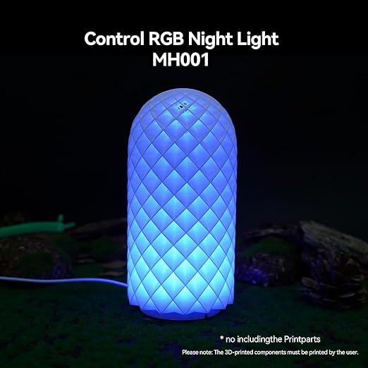 Remote Control RGB LED Lamp Kit 001 with Color Memory Function for Bambu Lab Multicolor RGB Makerworld and Anycubic Makeronline 3DPrint DIY Hardware Model Parts 5V USB Powered (12PCS)
