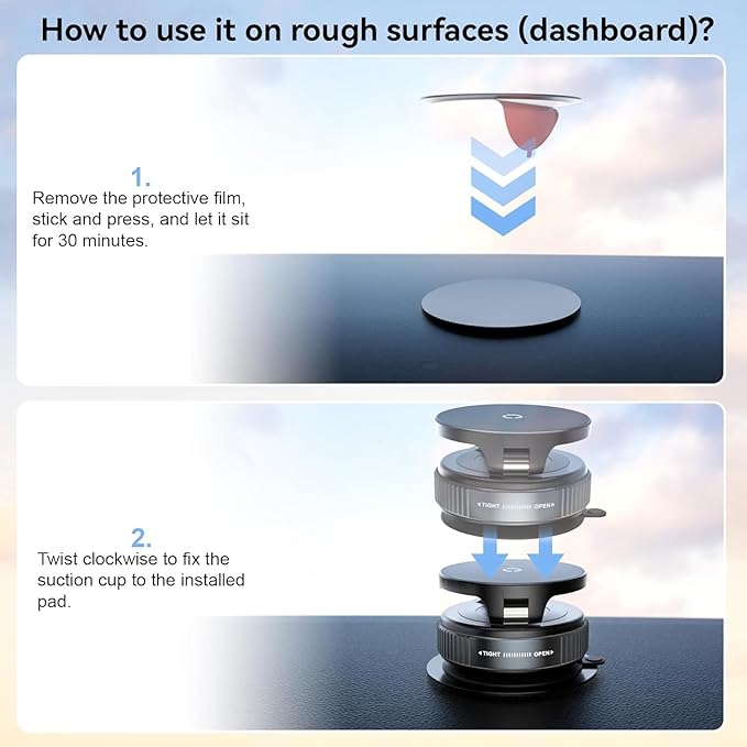 CloudValley 15W Fast Wireless Charger Car Phone Mount Charger with Type-C Fast Car Charger, Vacuum Suction Cup Magnetic Phone Holder Design for MagSafe iPhone 17 Pro Max 16-12 Series,Pixel 10 Pro XL
