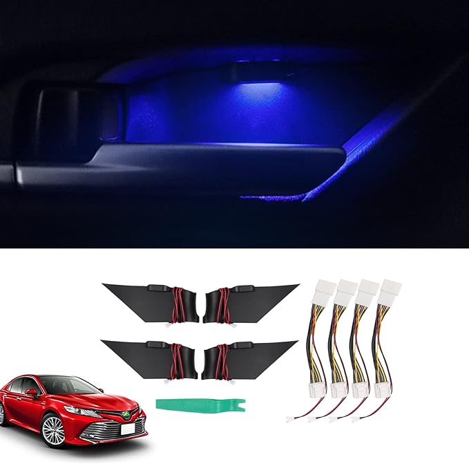 Powerty LED Light for 2018-2023 2024 Toyota Camry Accessories Inner Door Handle Bowl Mood Lighting Decorative Interior Lamp 4PCS Blue