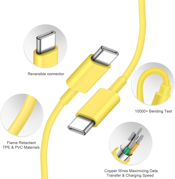 iPhone 17 16 15 Charger Fast Charging 2+2Pack 20W USB C Wall Charger with 6FT Fast Charging Cable Compatible with iPhone 17/17 Air/17 Pro/17 Pro Max/iPhone 16/15 Series, iPad Pro/AirPods - Yellow
