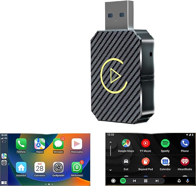 Wireless CarPlay Adapter & Mini Android Auto Adapter 2 in 1 - Multi-User Seamless Connection for Convert Wired to Wireless Car Play Adapter USB-C/USB-A, Compatible with iOS10+, Android 10+ (Black)