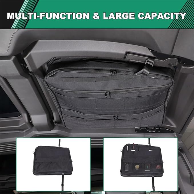 Roof Organizer Bag Storage for Hummer EV Accessories Sunroof Rooftop Panel Waterproof Foldable Heavy Duty Hardtop Cargo Carrier Bag Overhead for Hummer EV SUV Pickup 2022-2025 2026 (Rear Roof-Right)
