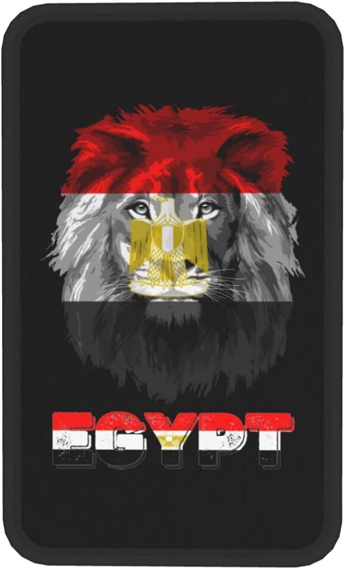 Vintage Egypt Egyptian Flag Lion Head Auto Center Console Armrest Cover Car Handrail Box Cushion Pad Mat Universal Fit Most Vehicle Sedan Truck SUV Soft Comfort Decor Accessories