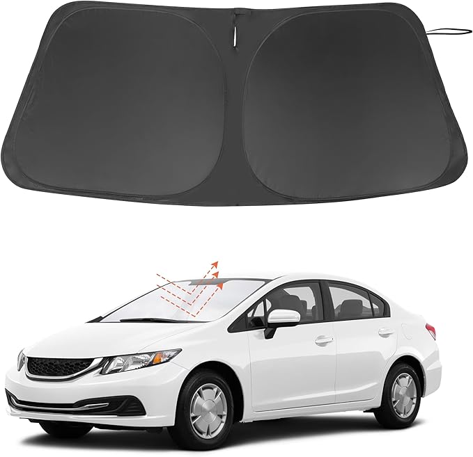 Windshield Sun Shade Custom Fit for 2012 2013 2014 2015 Honda Civic Accessories Foldable Sunshade Sun Blocker Protect Car from Sun Rays & Heat Damage Keep Car Cooler