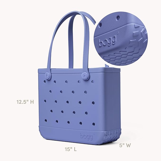 BOGG BAG Medium Tote – 15” x 12.5” x 5” – Durable, Washable, Tip-proof – Beach, Pool, Boat, Work, Sports (Pretty as a Periwinkle)