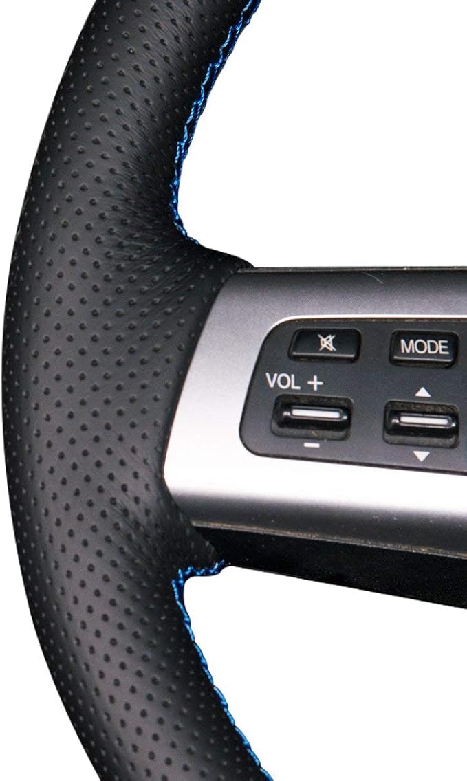 MEWANT Steering Wheel Cover for Mazda MX-5 2006-2014 / RX-8 2009-2013 / CX-7 CX7 2007-2009 Hand-Stitch Black Microfiber Leather Steering Wheel Wrap