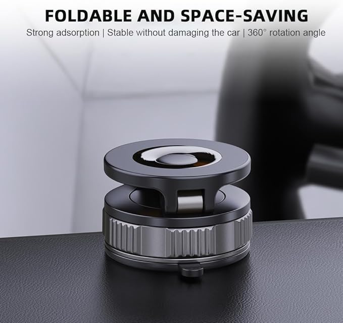 Magnetic Suction Phone Holders for Your Car, 360°Adjustable Magnetic Car Phone Holder，Suction Cup Phone Mount for Your Car/Gym/Mirror,Phone Car Mount Compatible iPhone & Android(Black)