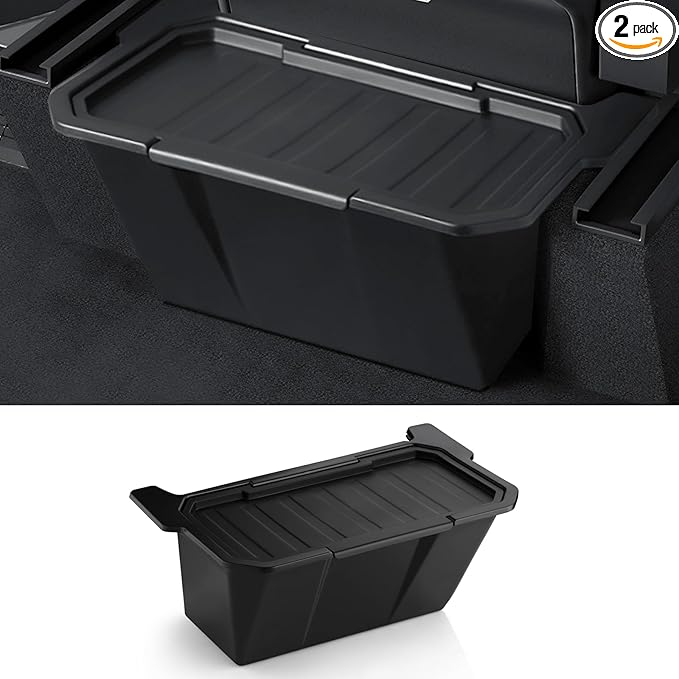 Rear Center Console Organizer for Tesla Cybertruck Trash Can with Anti-Slip Lid Cover Backseat Storage Box 2nd Row Seat Organizer Bin for Cybertruck Accessorie 2024 2025