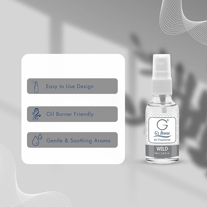 G's Breeze Wild Air Freshener – Invigorating Nature Inspired Aroma – Energizing & Refreshing Scent – Floral, Crisp & Bold Fragrance for Home, Car & Office – Ideal for Any Space or Occasion
