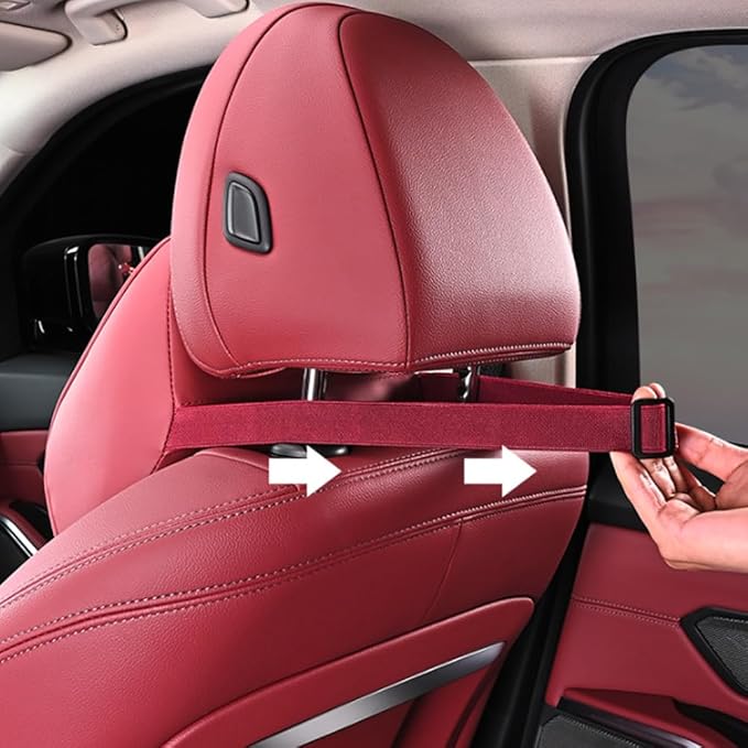 for Chevy Silverado 2007 2008 2009 2010 2011 2012 2013 Leather Car Seat Headrest Lumbar Cushion, Lumbar Support Pillow for Car,for Driving Traveling Relieving Neck Fatigue,1-C Brown