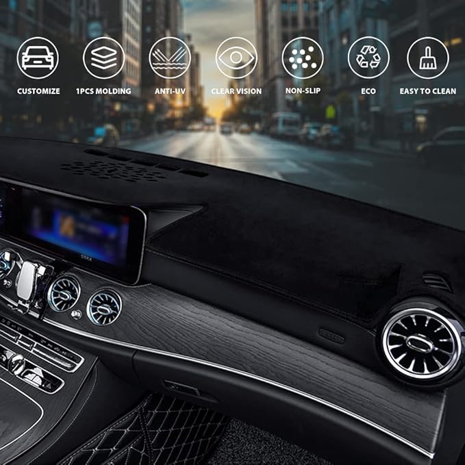 Flannel Dashboard Dash Cover Nonslip Car Dash Board Mat Compatible with Mercedes-Benz S-Class W221 2006-2013