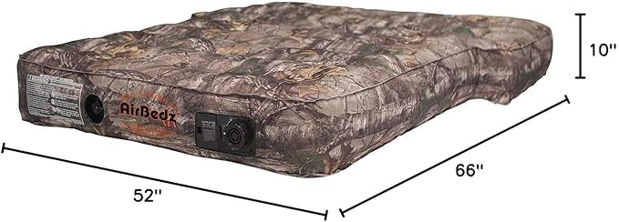 Pittman Outdoors AirBedz Rear Seat Air Mattress for SUV & Crossovers, Built-in Air Pump, Storage Bag, Patch Kit,Camo, 66" L x 52" W x 10" H, One Size, Camouflage
