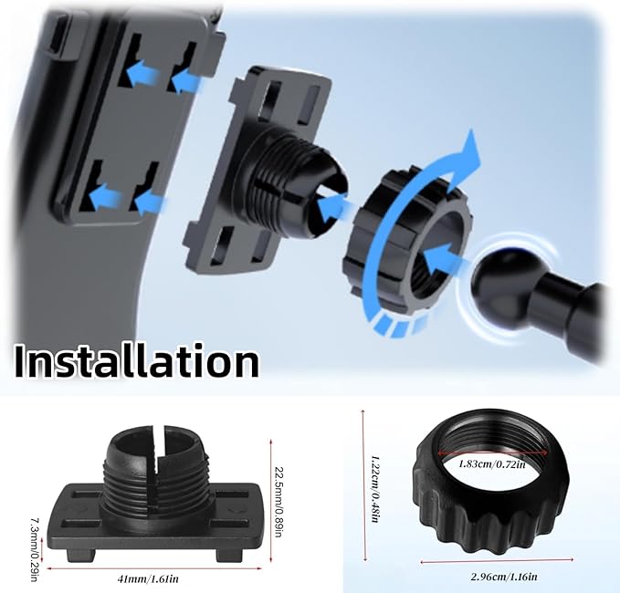 CD Slot Mount for Carplay Screen 17mm Ball Adapter with 4-Button Lock Compatible with 7-10.26 Inch Portable Car Play Baby Camera Monitors Cell Phone Replacement Cd Mount