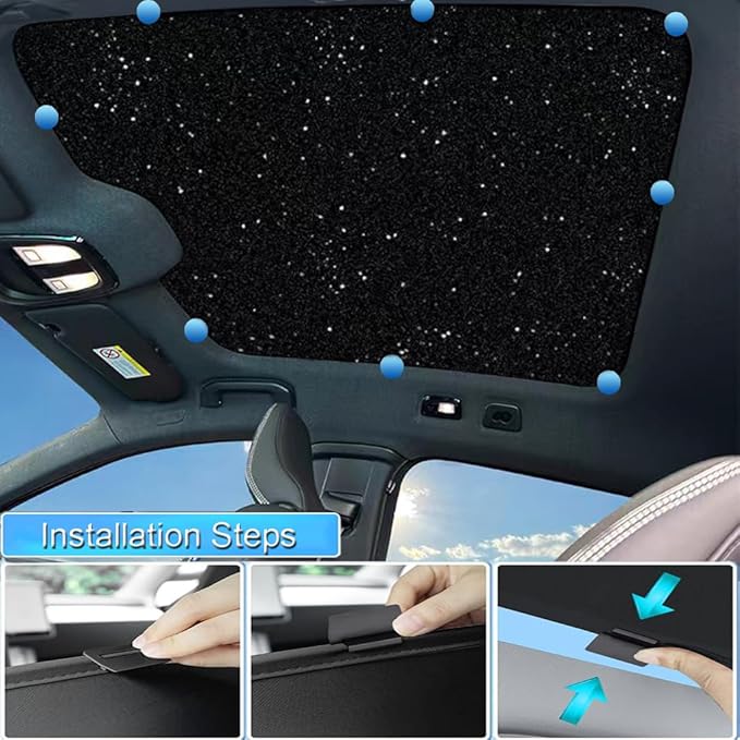 Car Sunroof Compatible with Volvo C40(Not for XC40) 2021-2023, Foldable Glass Roof Sunshade with Storage Bag, Sunshade Roof Heat Insulation Sun Protection Interior