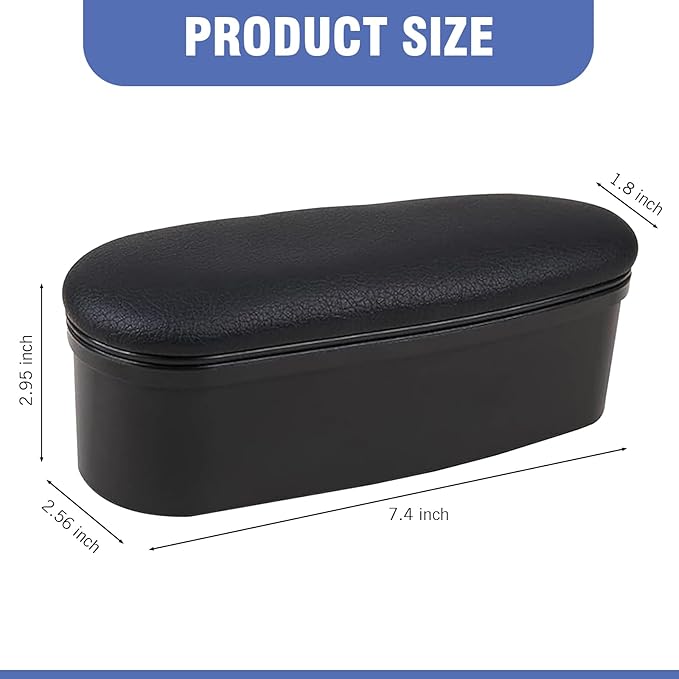 Car Armrest Support Left Elbow Pad, Retractable Elbow Pad with Storage, Adjustable Auto Armrest Modifiation Accessories, Universal Fit for Most Cars (Black)