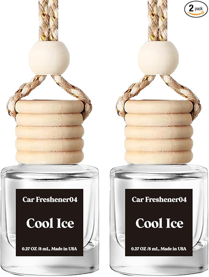 C Classy Hanging Car Air Freshener 2 Pack, Glass Bottle Diffuser, Long-Lasting Fragrance, Cute Car Accessories for Women & Men, Made in USA