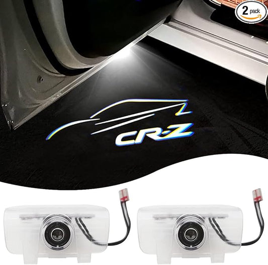 2 Pcs CR-Z Car LED Projector Door Shadow Light Welcome Light Laser Emblem Logo Lamps Kit Puddle Lights LED Courtesy Step Lights Ground Lamp HD Kit Replacement for CR-Z 2016-2021