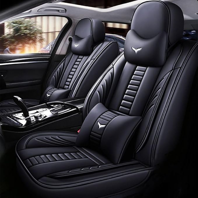 for Toyota CHR Seat Covers 2018-2026, Full Coverage Customized Car Seat Covers, Premium Leather Waterproof Stain-Resistant Easy to Install (Luxury 5 Seats, Black)