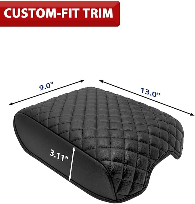 KBH Center Console Cover for 2013-2020 Infiniti QX60 & JX35, Nissan Pathfinder Accessories, Vinyl Leather Trim, Armrest Full Protector Arm Rest Cushion Pad, Anti-Scratch, Black