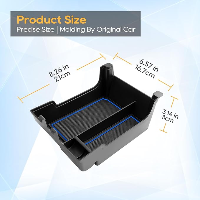 LFOTPP Edge Console Organizer for Ford Edge Console Tray [SE/SEL/ST-Line/Titanium/ST] ABS Storage Tray, EZ to Install, Keep Tidy & Organized, Blue
