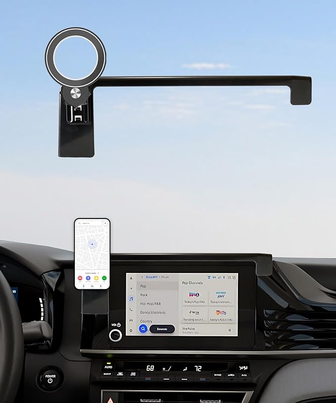 Car Phone Holder for Toyota Camry LE/SE 2025 2026 Accessories Apply to 8 Inch Touch Screen Fixed Clip MagSafe Cell Phone Mount Hands-Free 360° Rotation