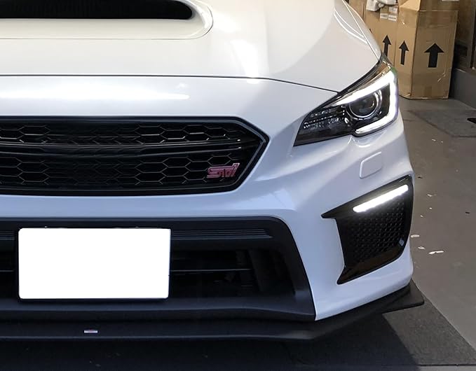 iJDMTOY White/Amber Dynamic Sequential Flash Switchback LED Daytime Running Lights Non-Fog Version Bezels Compatible with 2018-2021 Subaru WRX/WRX STI